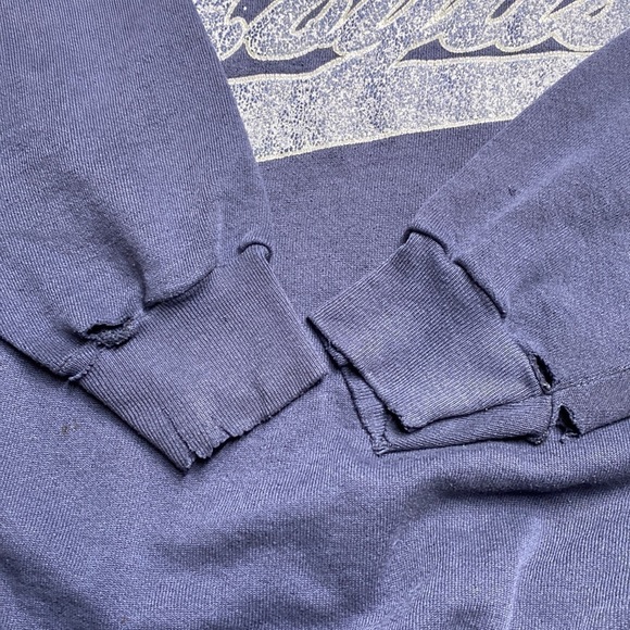 Vintage Georgetown University Hoyas Blue Raglan Sleeve Sweatshirt 80s Large - Picture 6 of 7